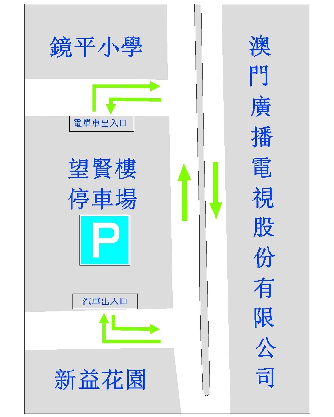 望賢樓停車場出入口示意圖