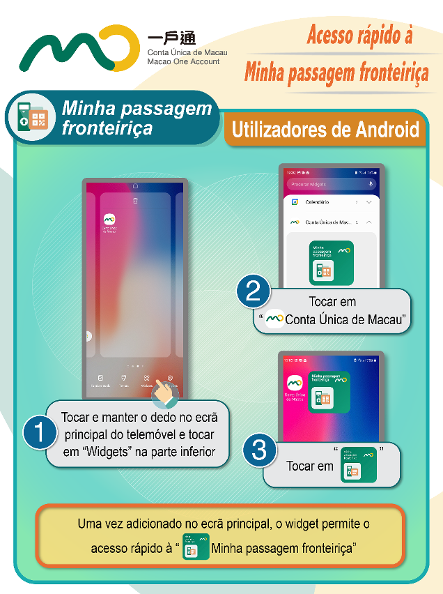 Acesso rápido à Minha passagem fronteiriça- Android