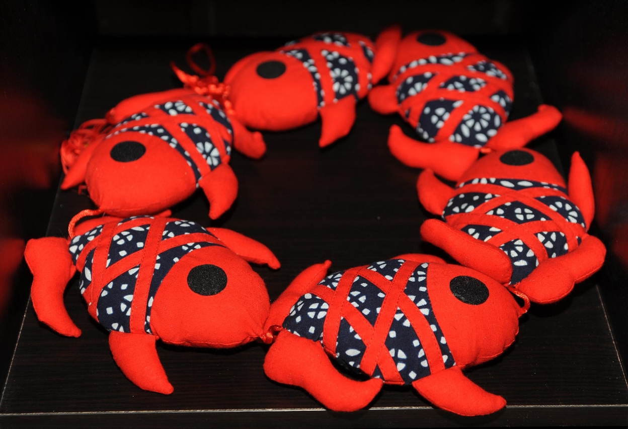 寓意吉祥的桐鄉籃印花布掛件飾物