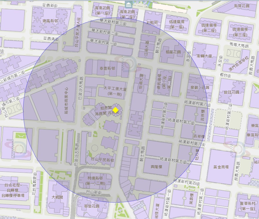 澳門關閘馬路如意閣附近風險區域200米半徑範圍