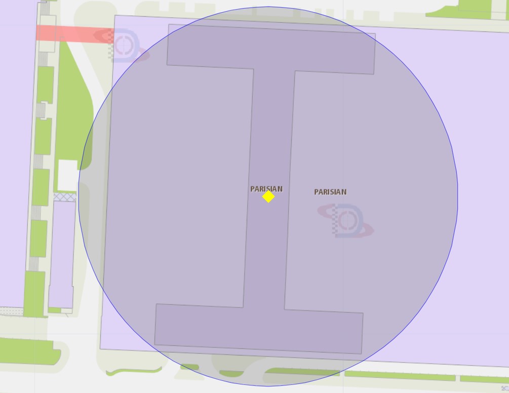 5. A área de um raio de 100 metros ao redor do the parisian macao, está delimitada como zona de risco