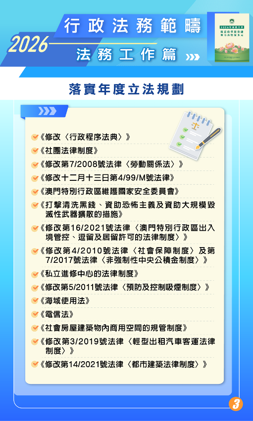 落實年度立法規劃