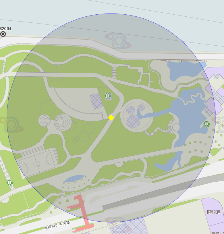 何贤绅士大马路纪念孙中山巿政公园附近风险区域100米半径范围