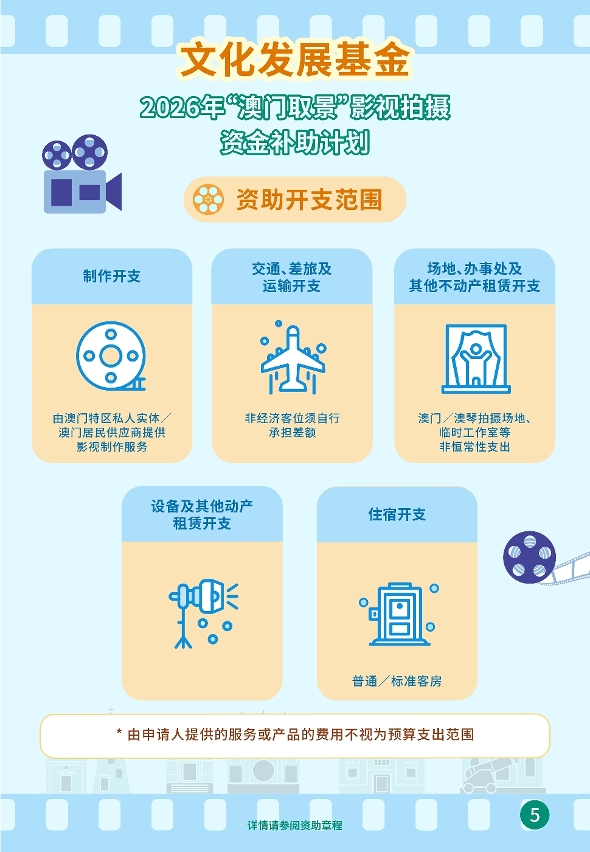 “澳门取景＂影视拍摄资金补助计划 (5)