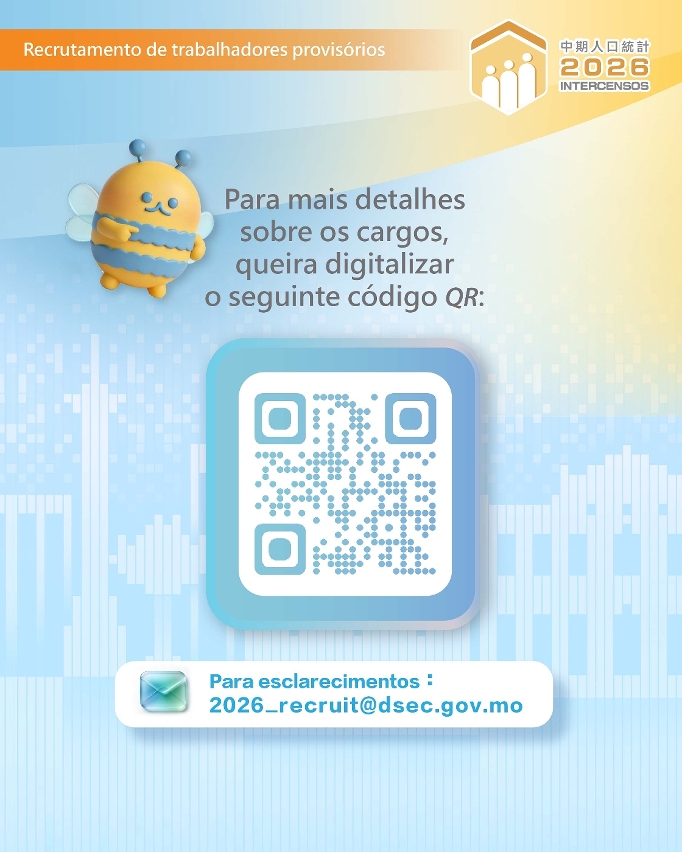 Recrutamento de trabalhadores provisórios para os intercensos 2026