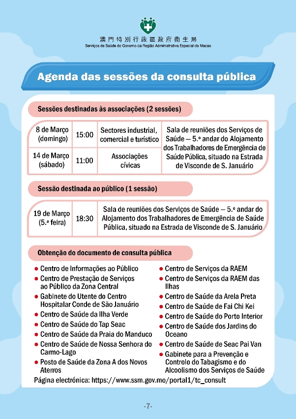 Infografia sobre o conteúdo da consulta pública em relação à alteração ao Regime de Prevenção e Controlo do Tabagismo