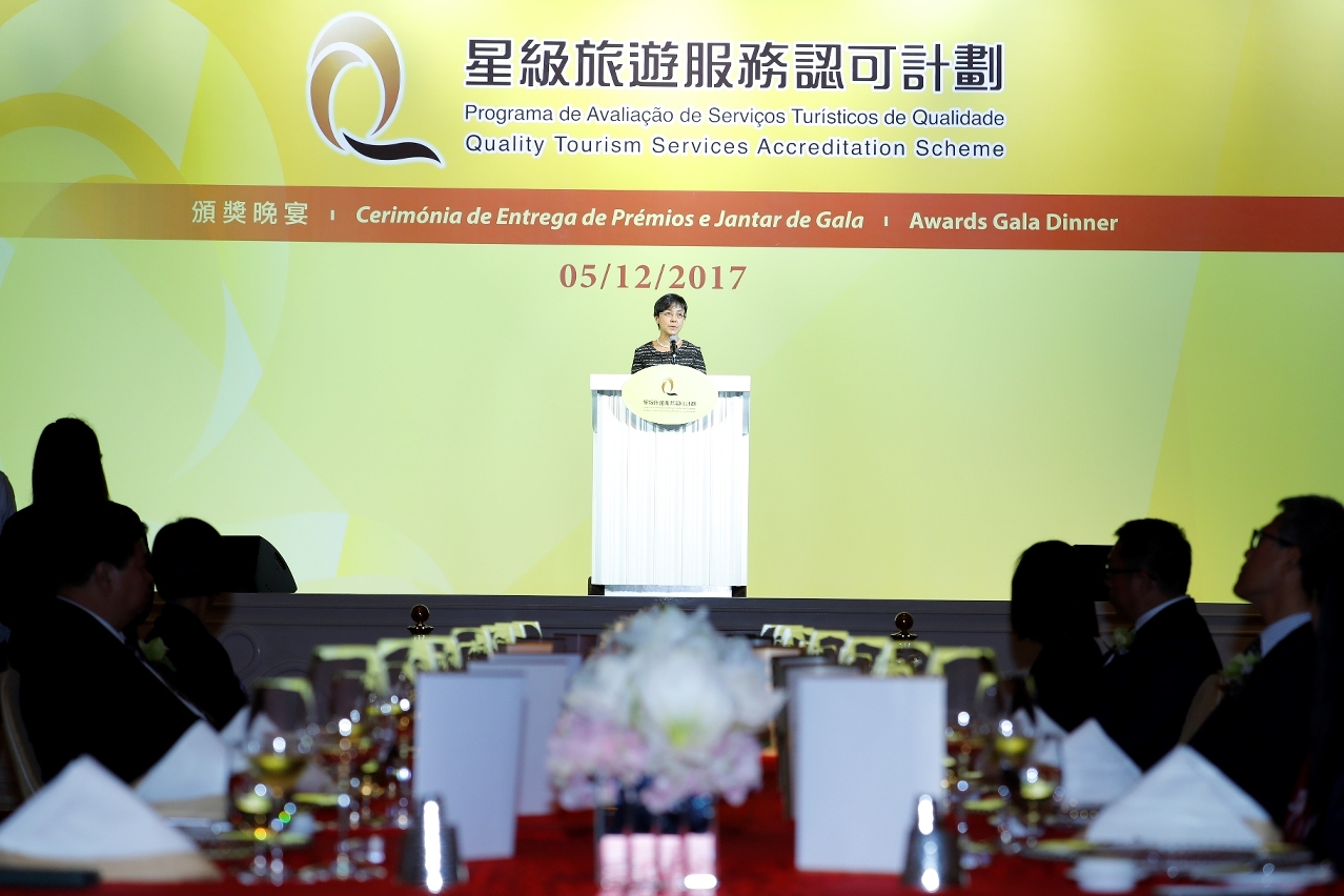 MGTO Director Senna Fernandes delivers a speech during the Dinner