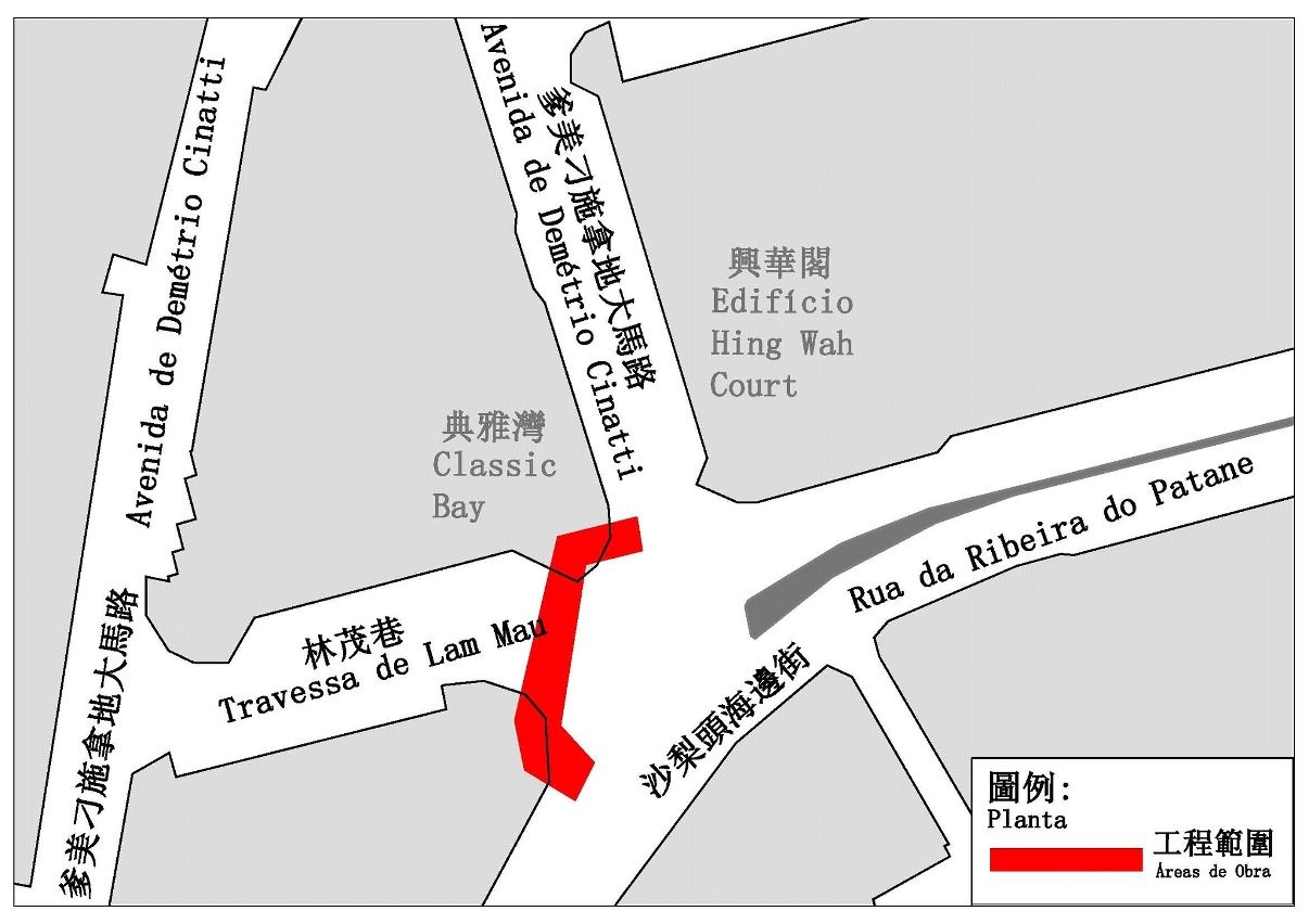 沙梨頭部分路段臨時交通安排示意圖