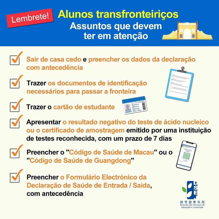 Assuntos que os alunos transfronteiriços devem ter em atenção