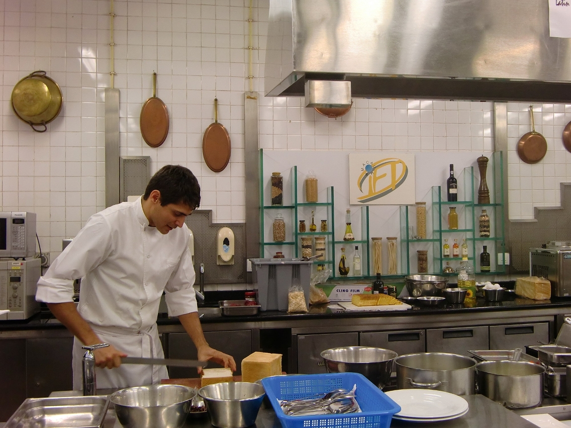 Chef Sebastian Jose Guevara demonstrating Argentinian recipes