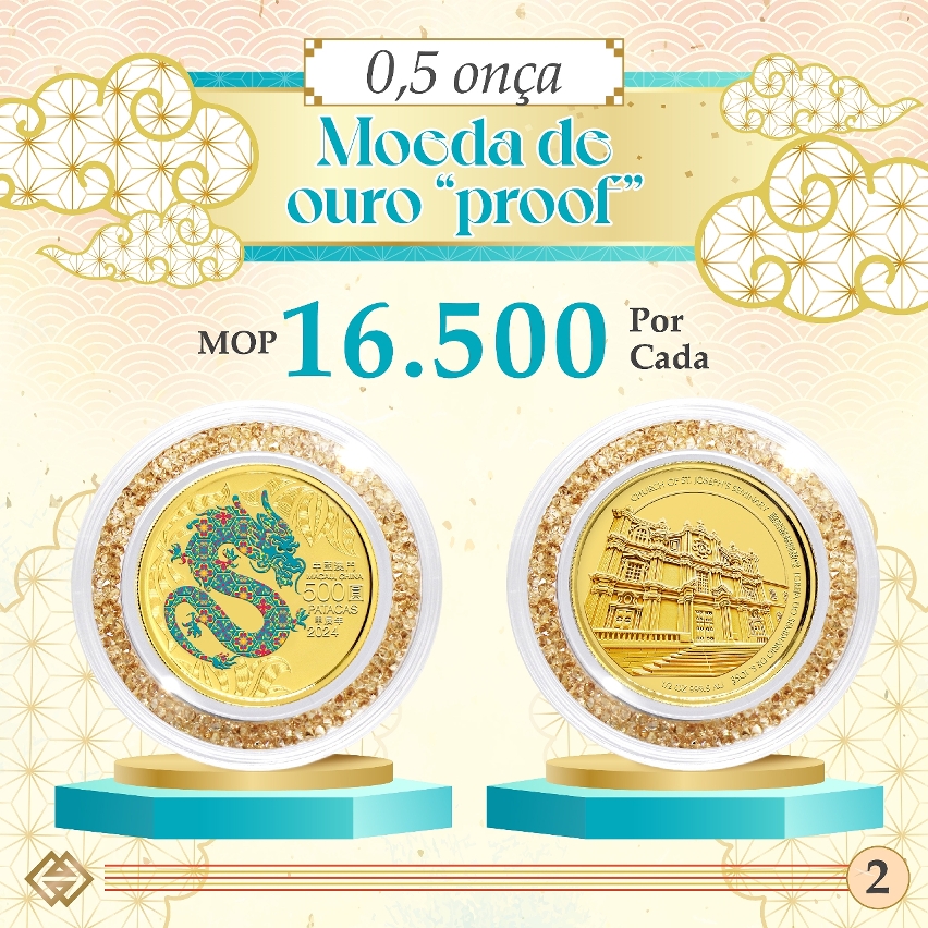 O prazo para subscrição das moedas comemorativas do Ano Lunar do Dragão e a caixa requintada de colecção inicia-se na próxima segunda-feira