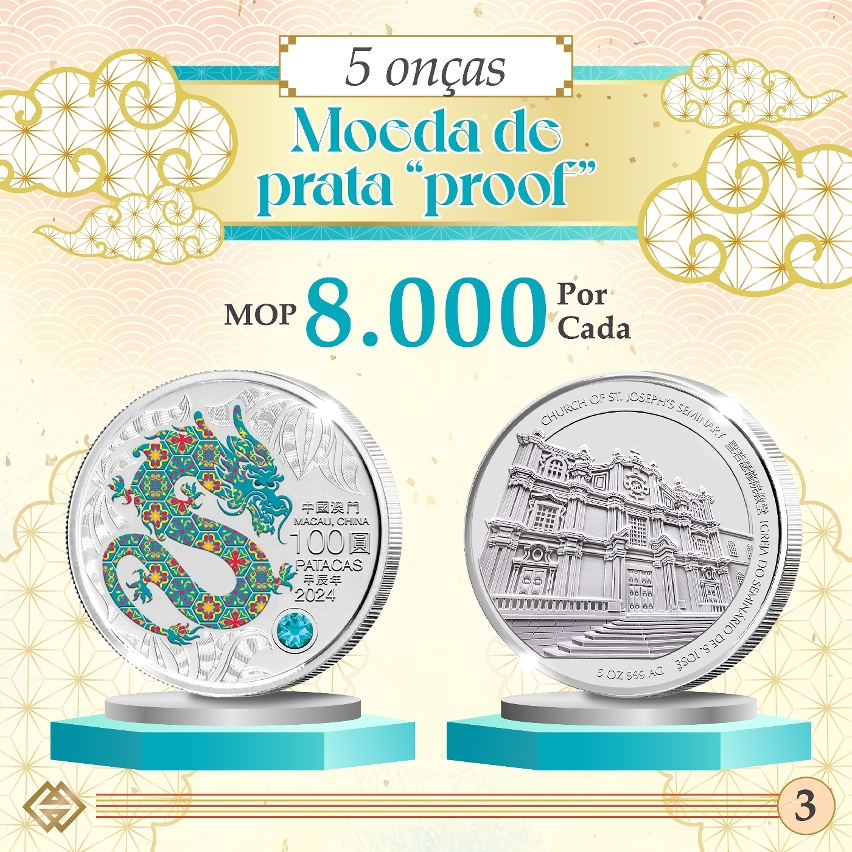 O prazo para subscrição das moedas comemorativas do Ano Lunar do Dragão e a caixa requintada de colecção inicia-se na próxima segunda-feira