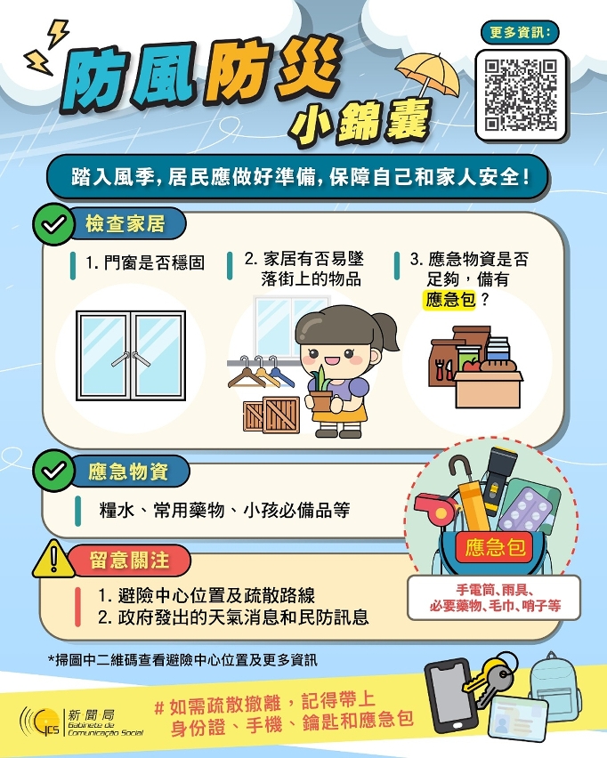 【熱帶氣旋】颱風“蘇拉”逐漸逼近本澳呼籲市民做好防風防災準備