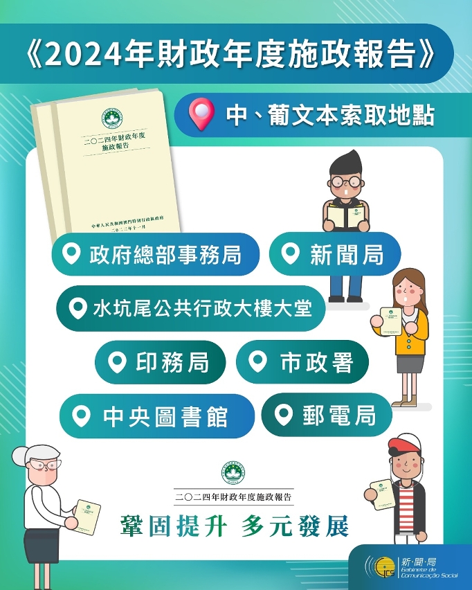 《2024年財政年度施政報告文本》中、葡文本索取地點