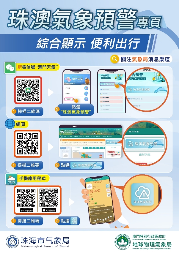 查閱 “珠澳氣象預警” 專頁的方法