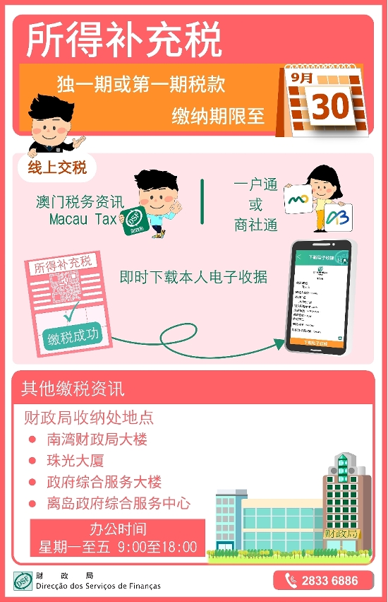 所得补充税独一期或第一期税款缴纳期至9月30日
