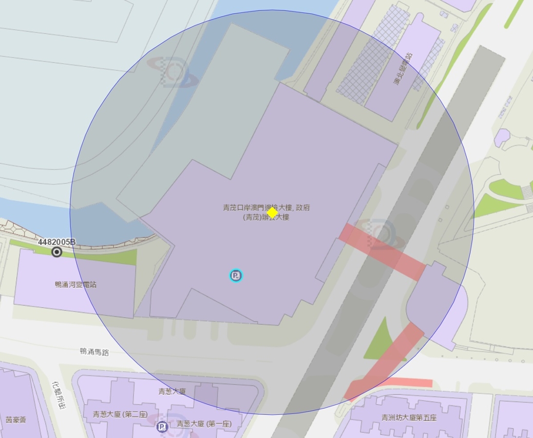 青茂口岸附近風險區域100米半徑範圍