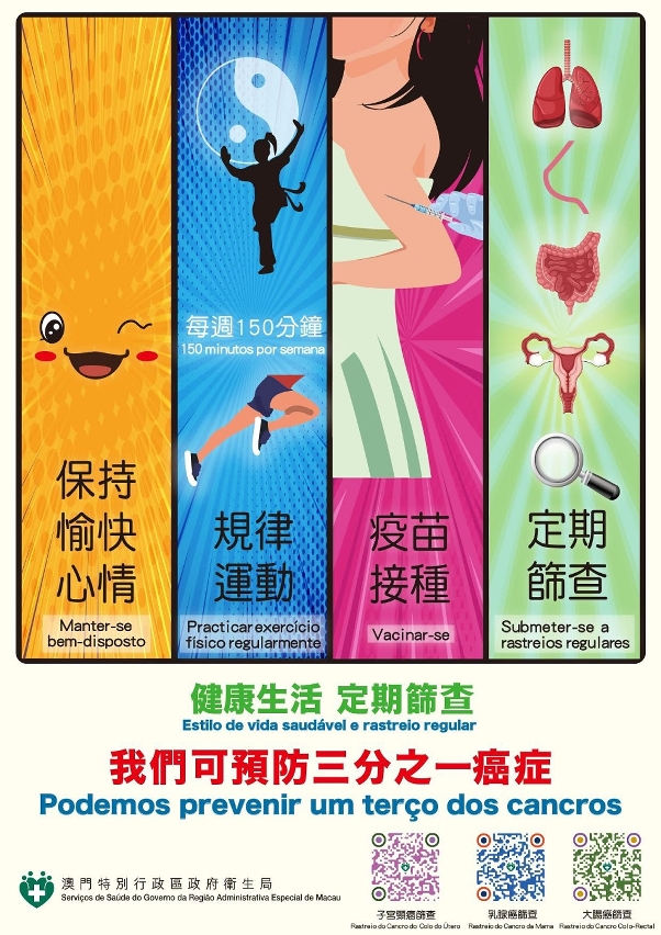 Cartaz de “Estilo de vida saudável e rastreio regular”