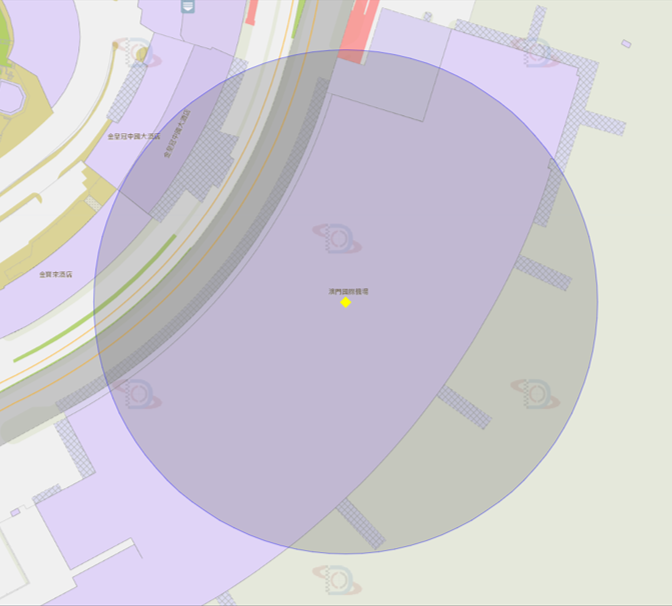 澳门机场附近风险区域100米半径范围