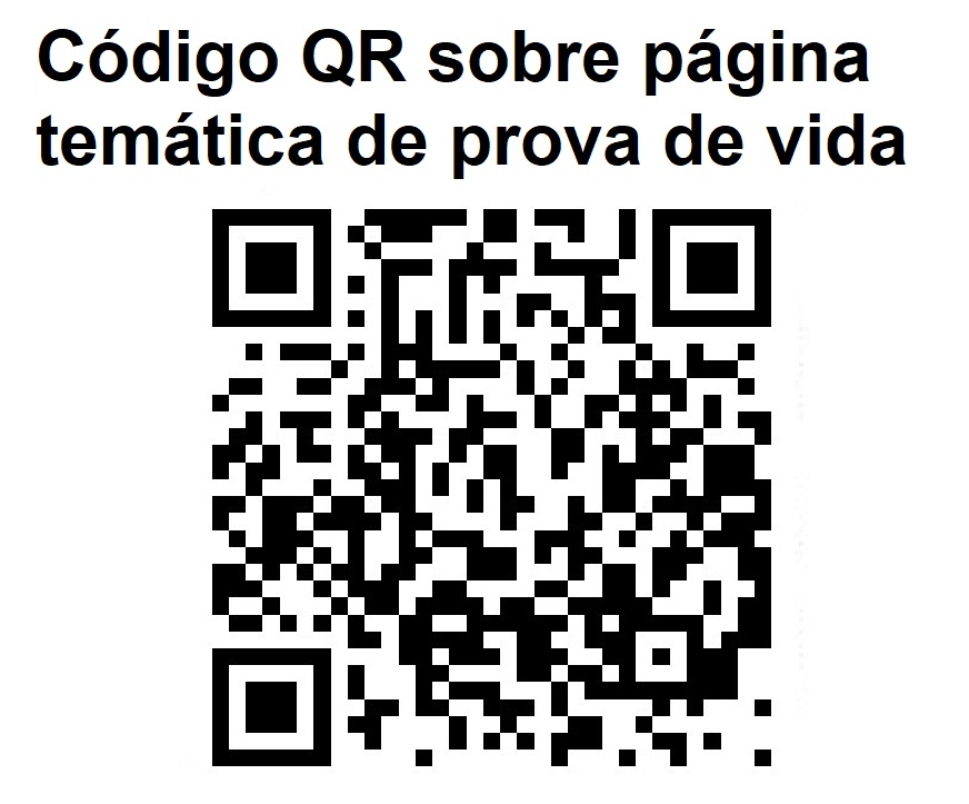 Código QR sobre página temática de prova de vida