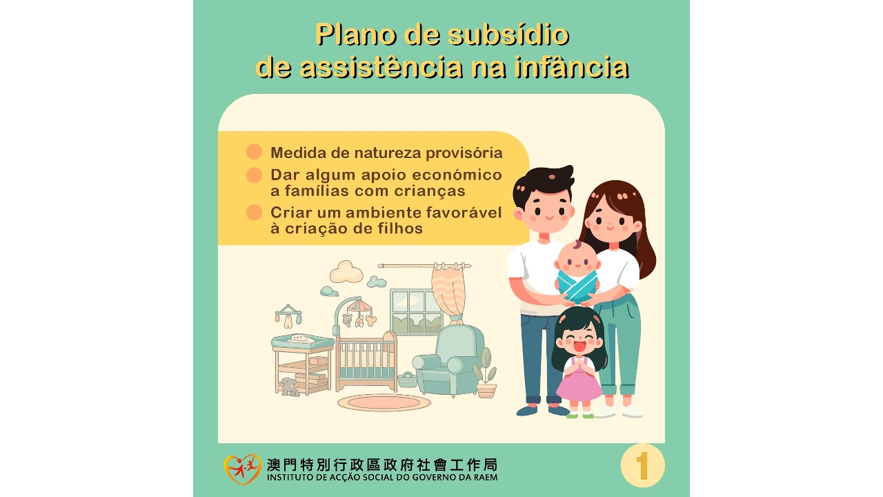Aceitam-se pedidos para atribuição do subsídio de assistência na infância, referente ao ano de 2025, a partir de 16 de Julho Comunicado