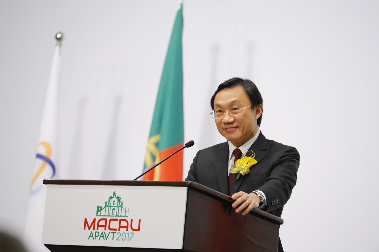 Alexis Tam speaks at the opening of the congress