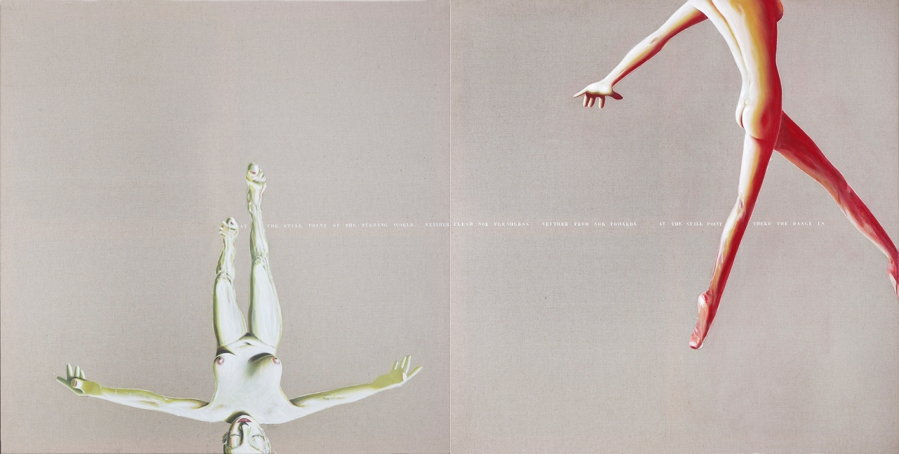 Duas no tempo（Oil on canvas / Díptico /140 x 140 cm x 2/1998）