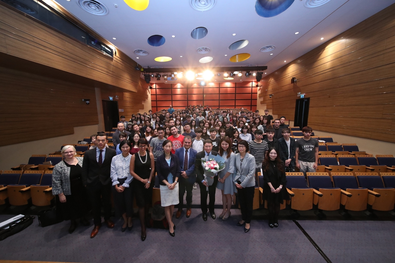 President of IFT, Dr. Fanny Vong, Secretary-General of World Tourism Organisation(UNWTO), Dr. Taleb Rifai, and Executive Director of UNWTO. Themis Foundation, Mr. Omar Valdez took a group photo with attendees