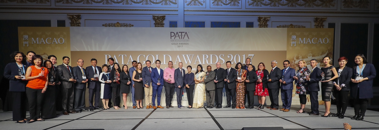 MGTO Director and PATA CEO (center) with all this year’s PATA Grand and Gold Awards winners