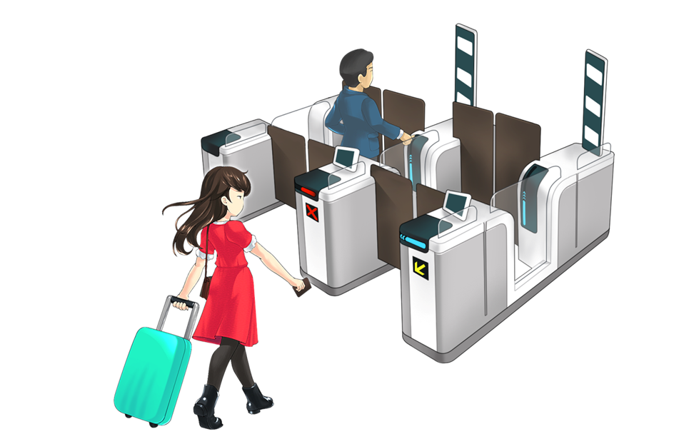 Residentes de Macau utilizam as passagens automáticas de imigração na entrada e saída da Coreia do Sul