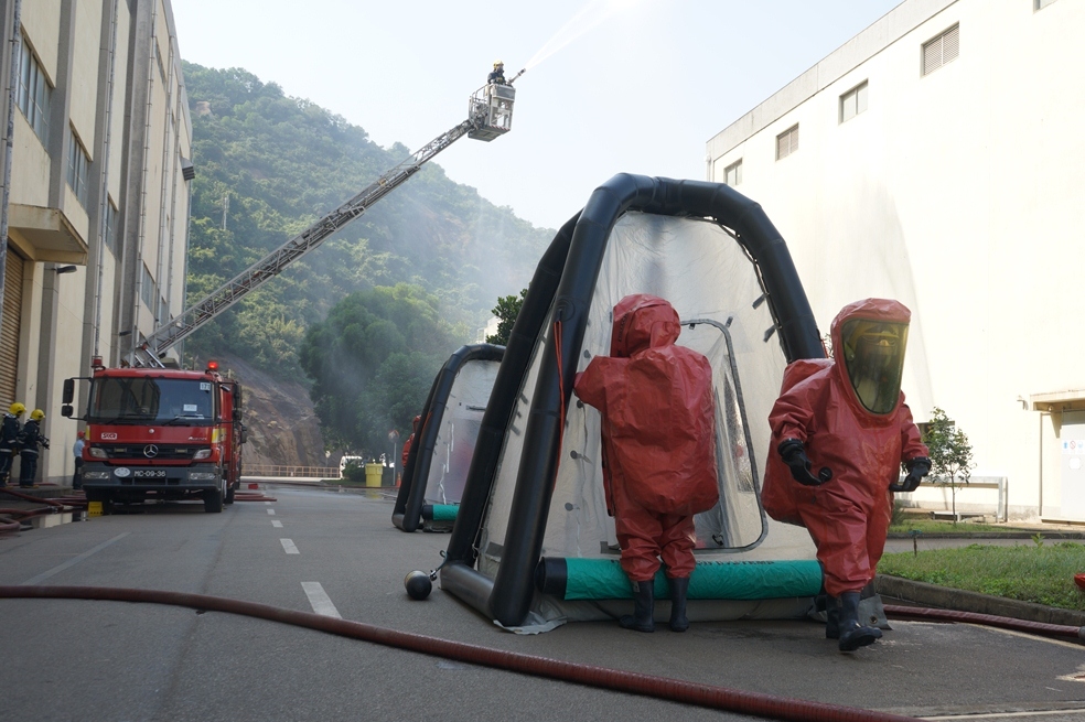 Simulacro de incêndio e evacuação na Central Térmica de Ká-Hó