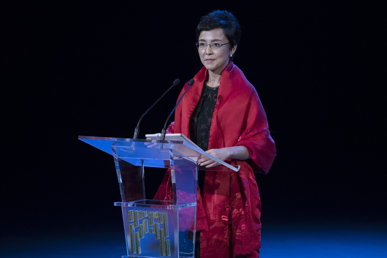 MGTO Director and President of IFFAM Organizing Committee, Senna Fernandes addresses the Opening Ceremony