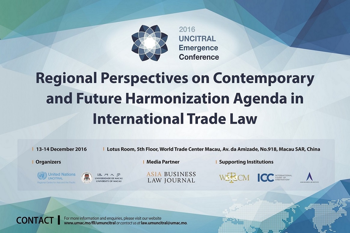 The 2016 UNCITRAL Emergence Conference will be held on 13 December and 14 December