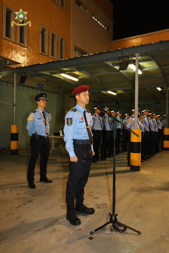 警務指揮官關啟榮警務總長進行安保工作之簡報