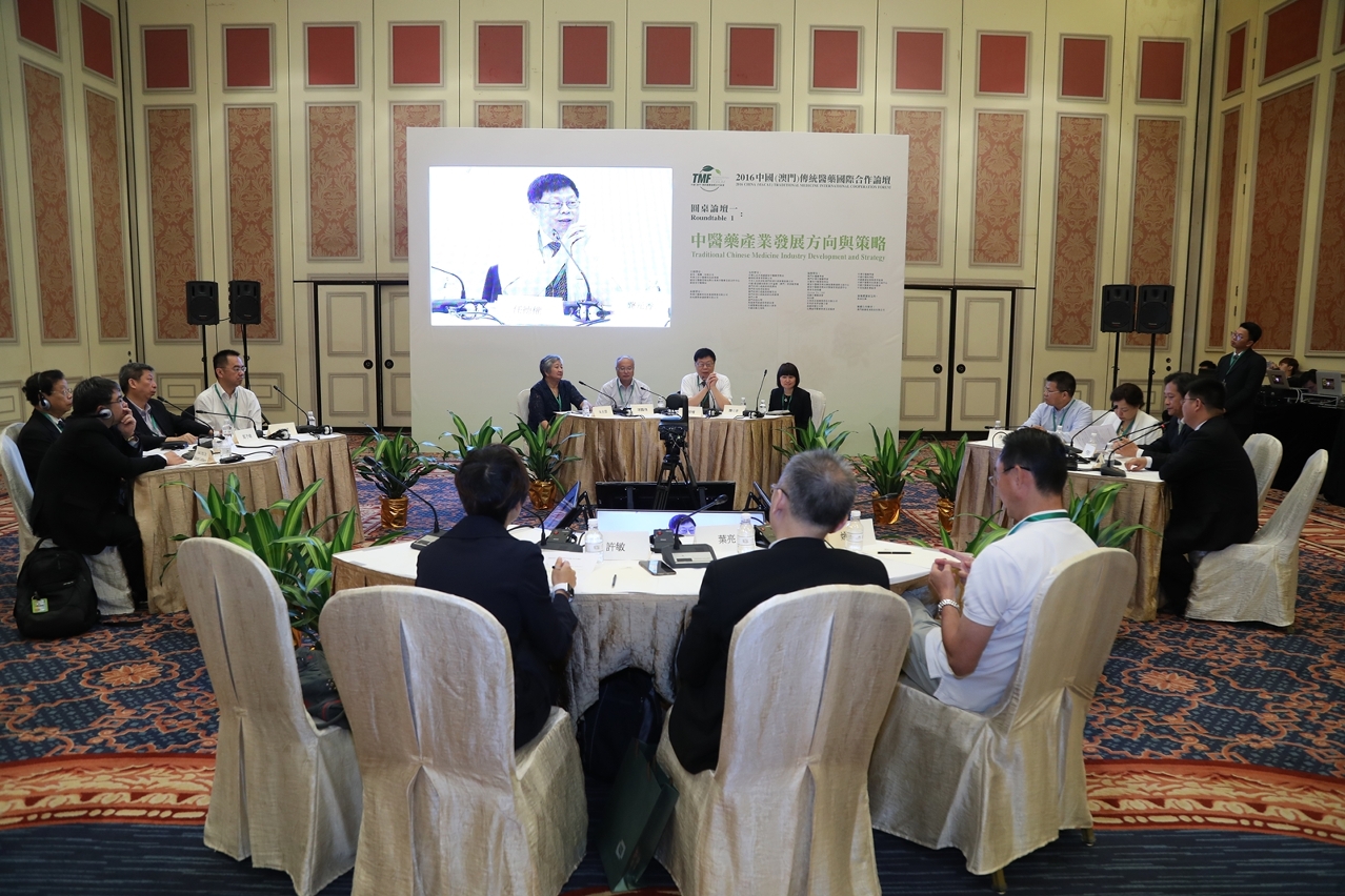 Realiza-se os fóruns de mesa redonda no Fórum de Cooperação Internacional de Medicina Tradicional 2016 (Macau).