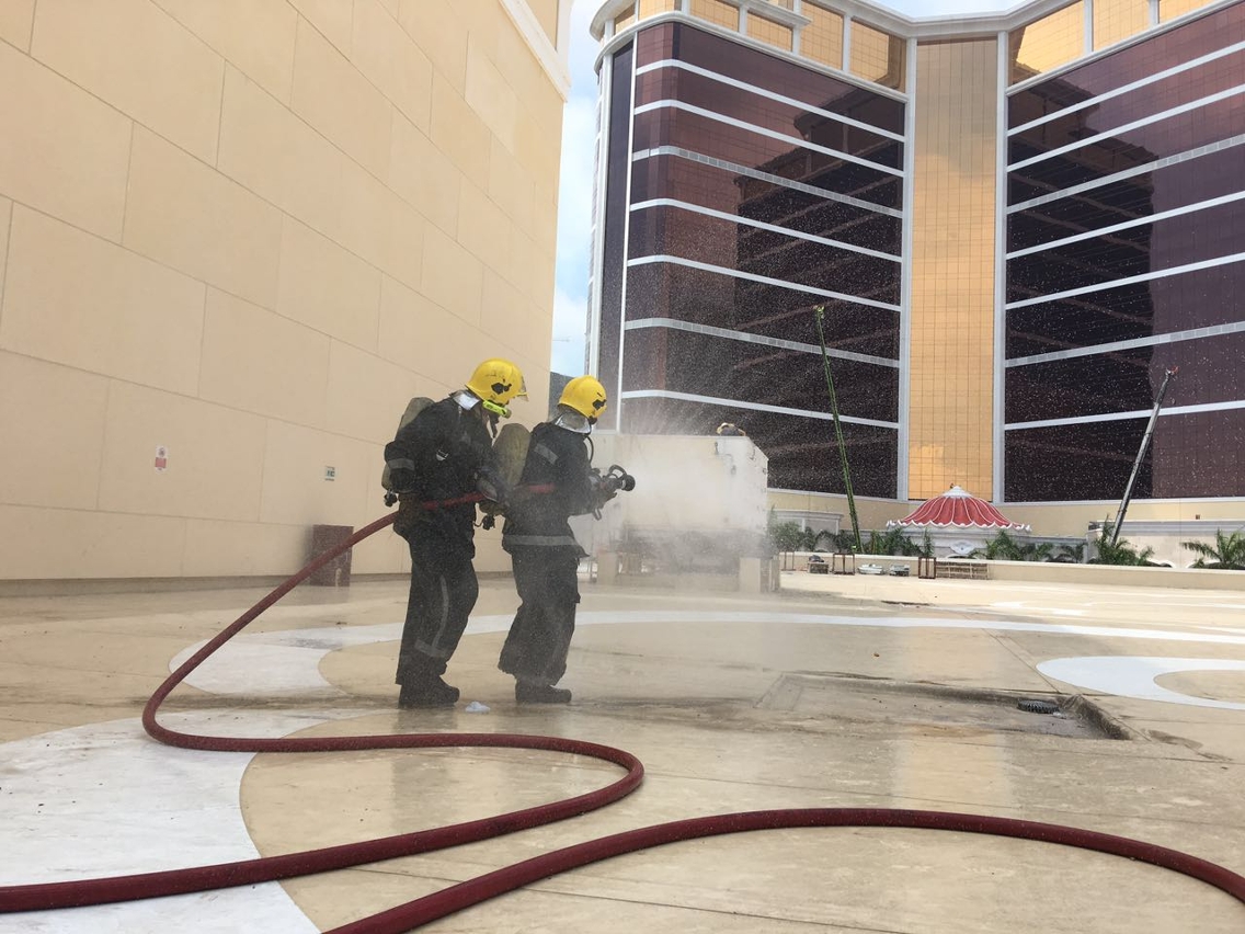 Simulacro de incêndio e evacuação no Wynn Palace