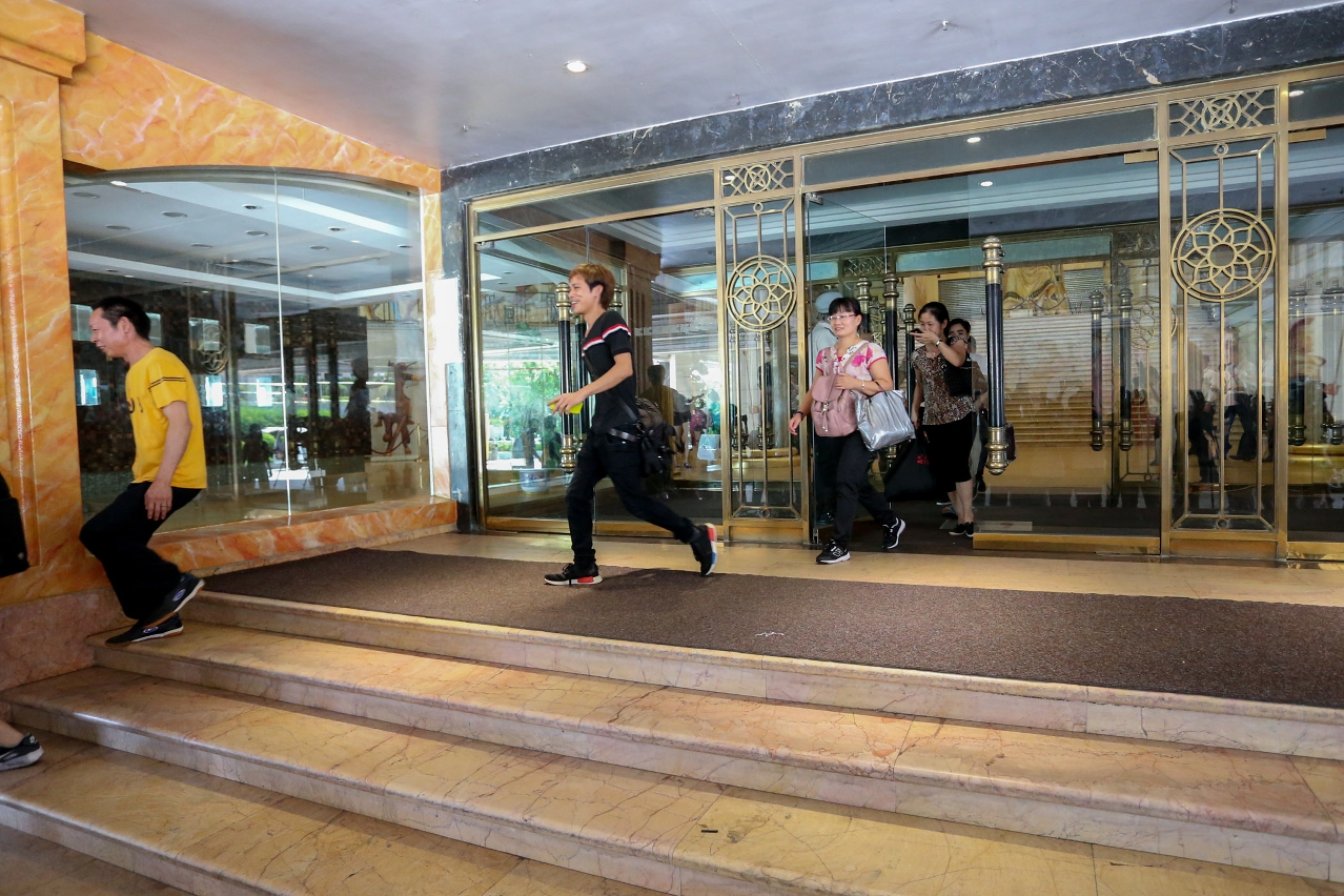 Hotel staff leaving the hotel