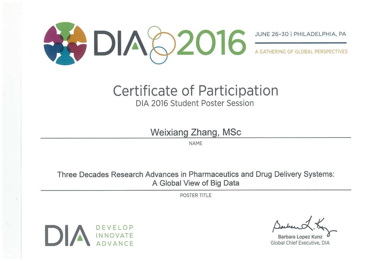 ICMS students have received full funding from the Drug Information Association’s annual meeting for ten consecutive years