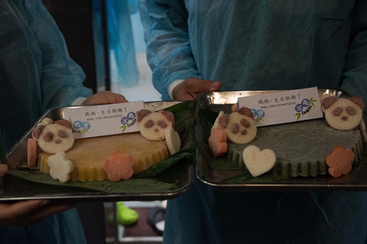 大熊貓館為心心準備特製的生日蛋糕