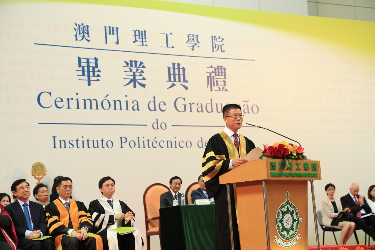 O Presidente do IPM discursando na Cerimónia