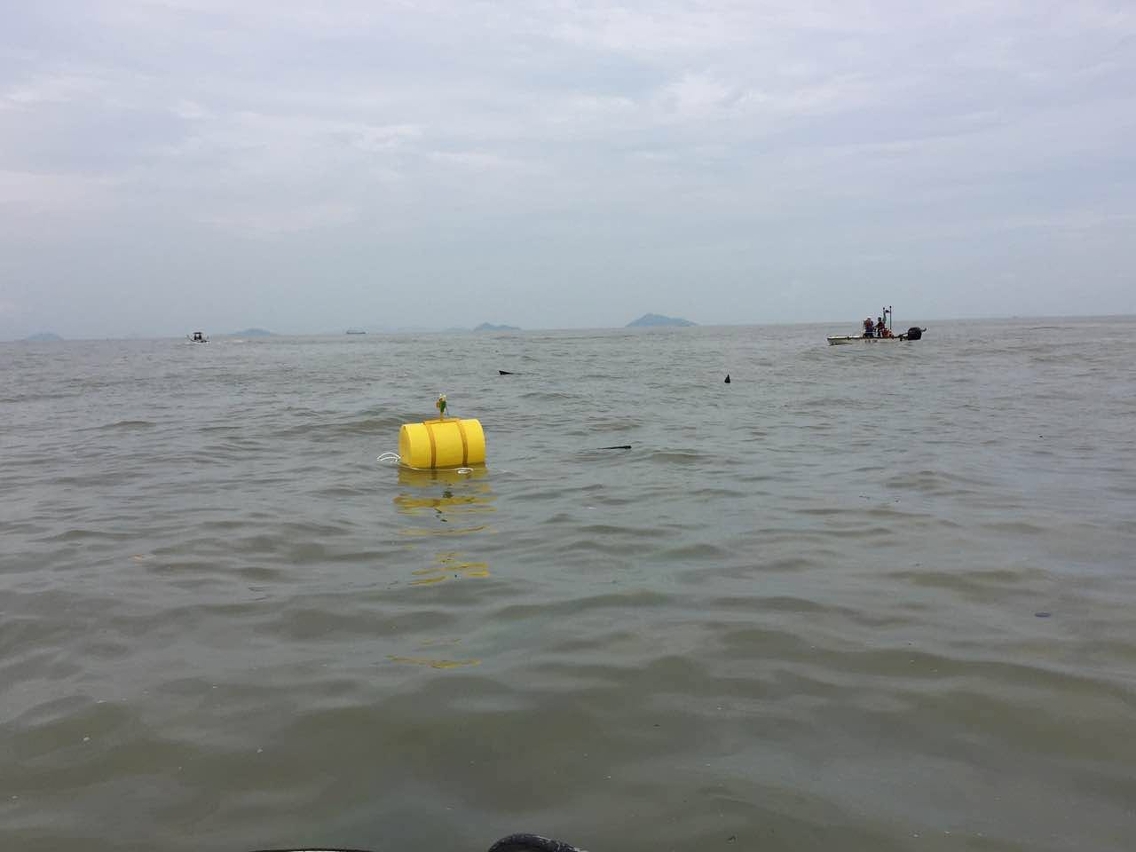 海事局在路環蝙蝠洞沉船的位置設置了浮標