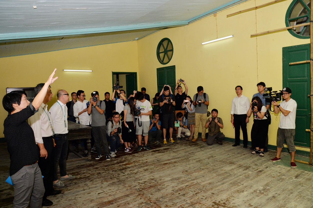 Reporters are briefed on the Government’s plan to conserve St Augustine’s Church