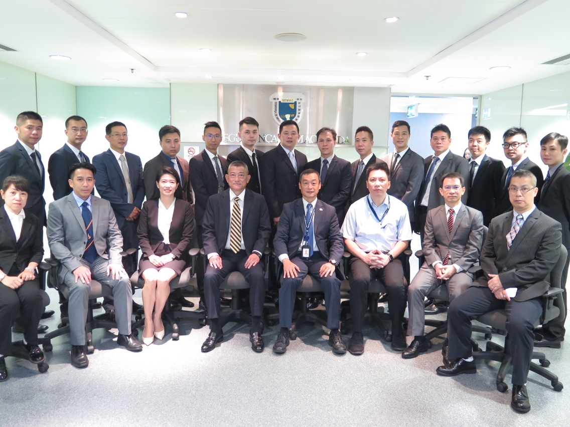 The Civil Aviation Authority of Macao SAR and SEMAC Security Company jointly organize a crisis management course on aviation security to teach personnel in the security forces about crisis management procedures and relevant knowledge and skills.