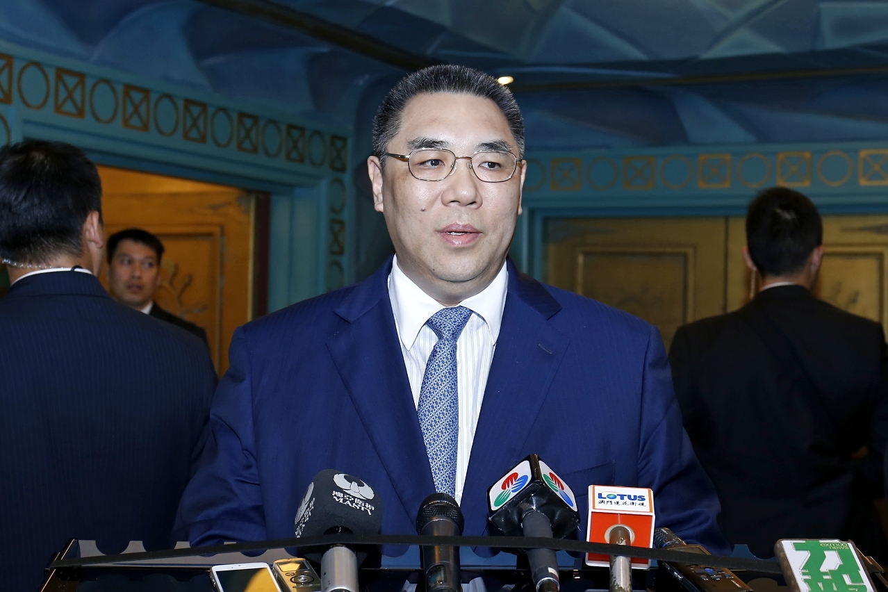Chief Executive, Mr Chui Sai On, meets the press.