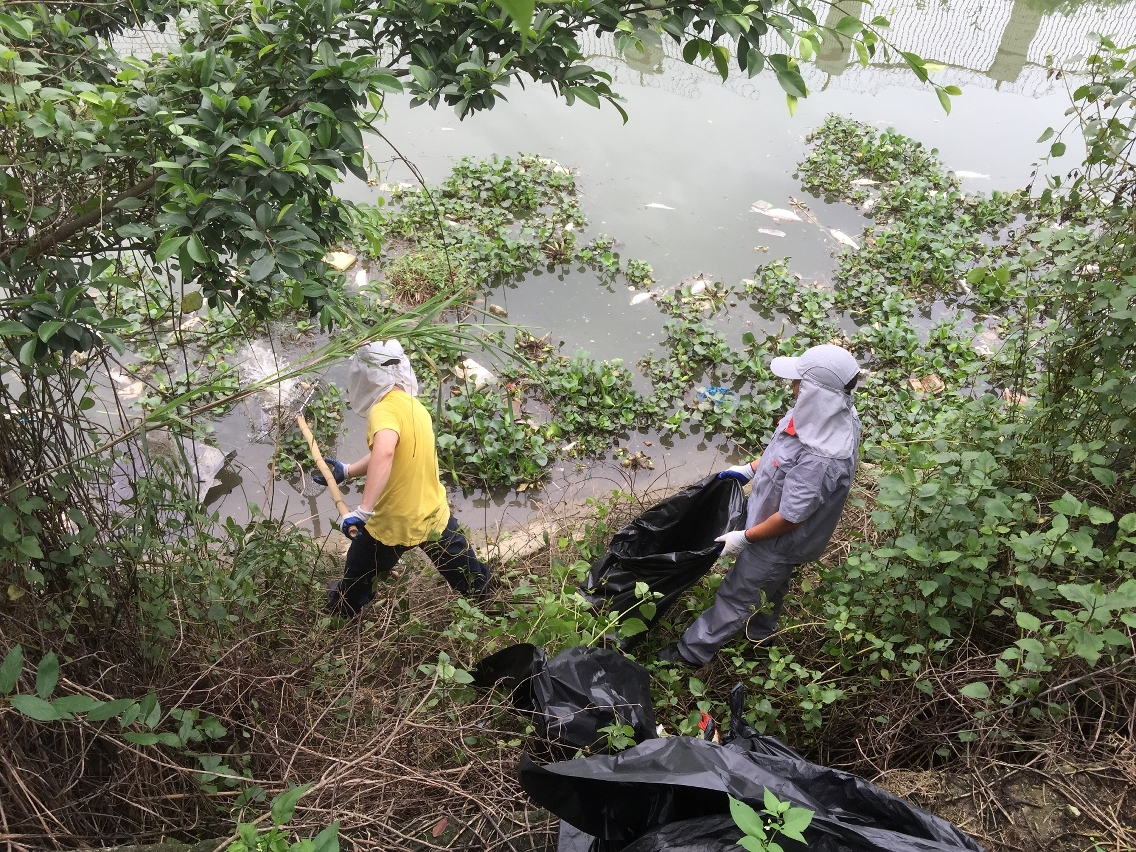 海事及水務局派員清理死魚