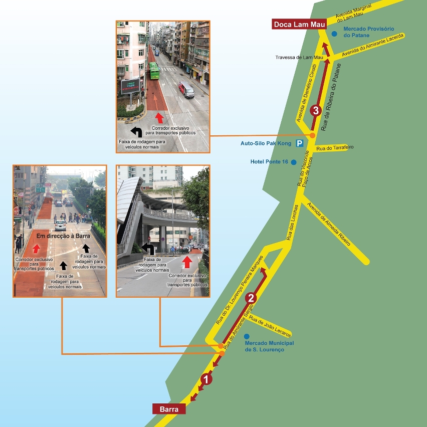 Mapa de localização do corredor exclusivo