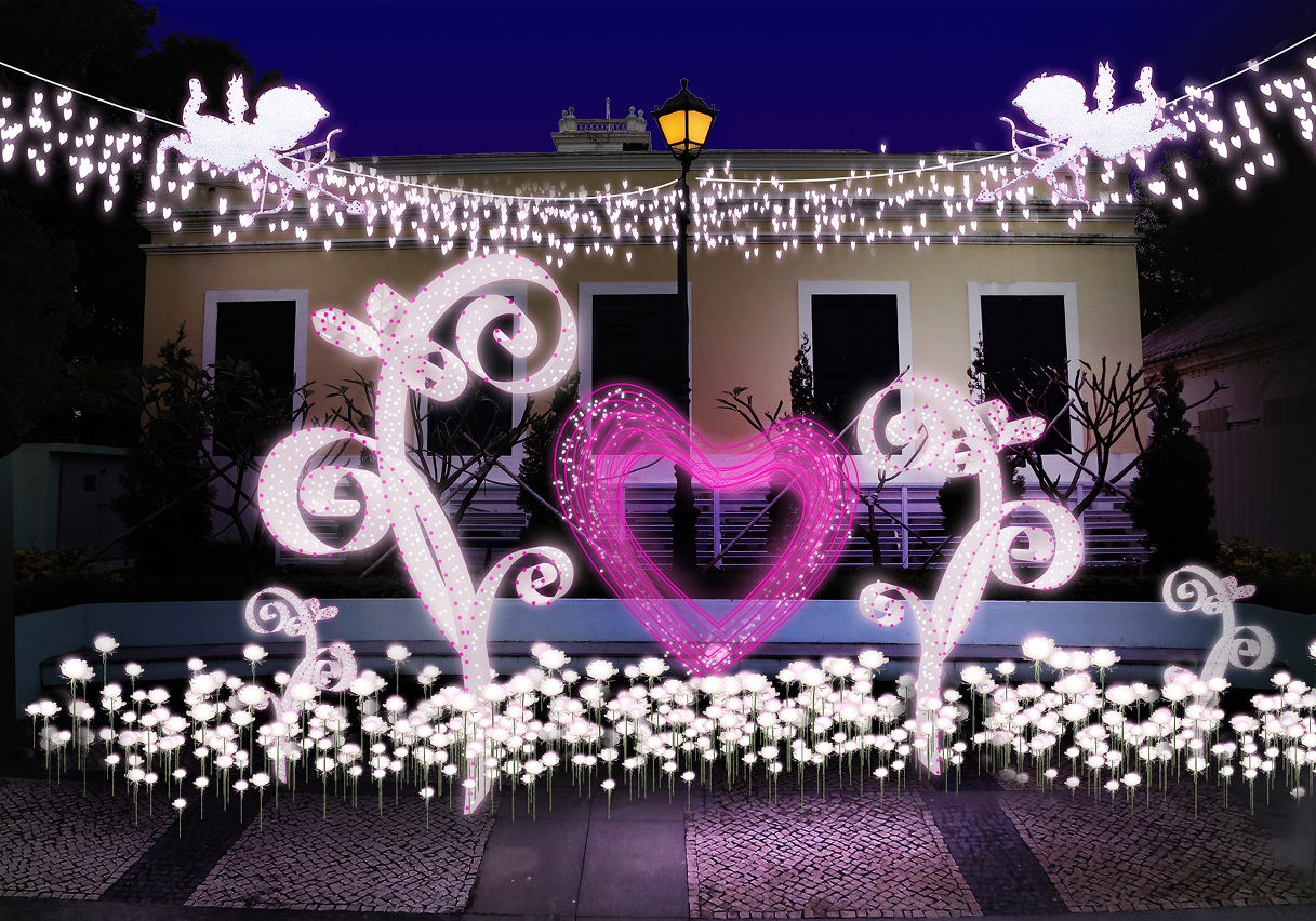 Light installations of “Valentine