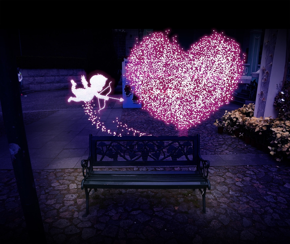 Instalações luminosas da “Fantasia do Dia de São Valentim 2016 - Conto de Fadas de Luz”