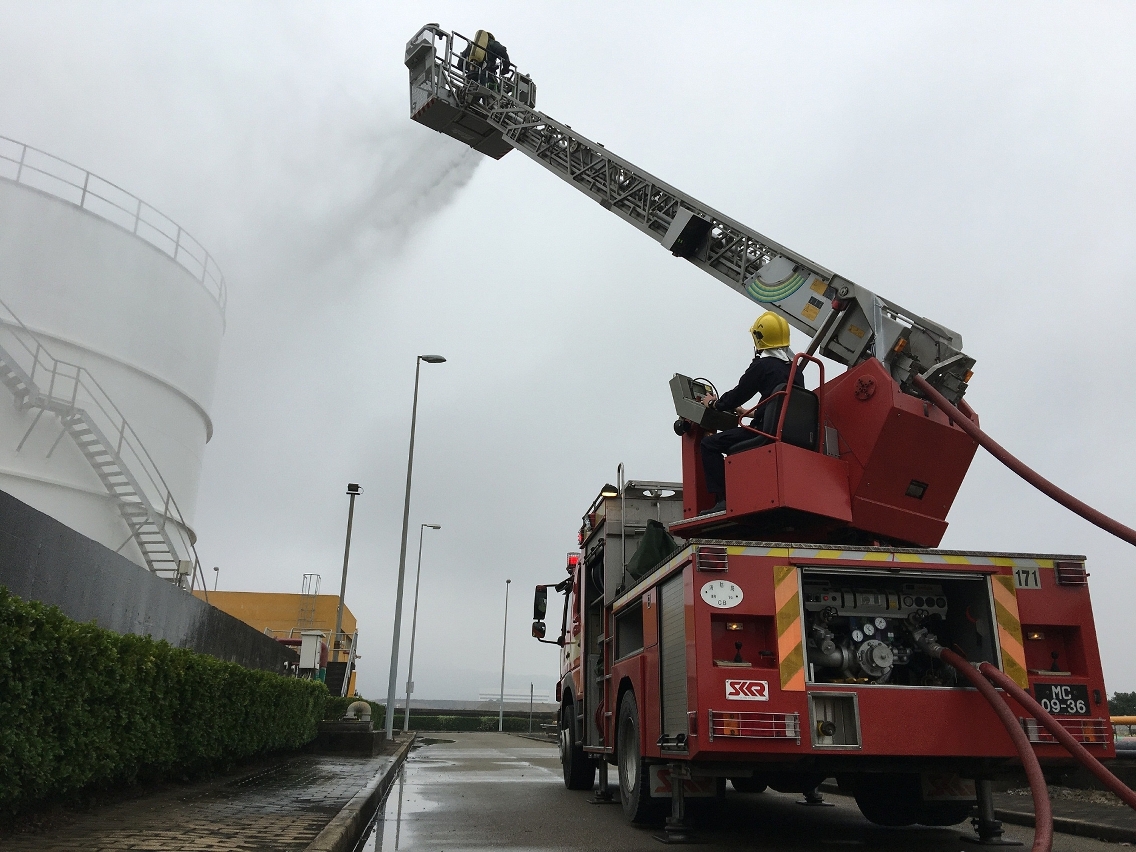 Simulacro de incêndio e evacuação na Central Termoeléctrica de Ká-Hó