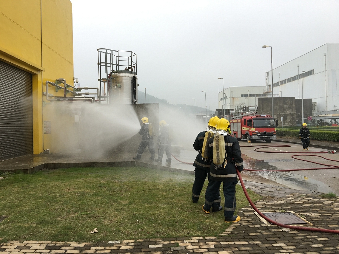 Simulacro de incêndio e evacuação na Central Termoeléctrica de Ká-Hó